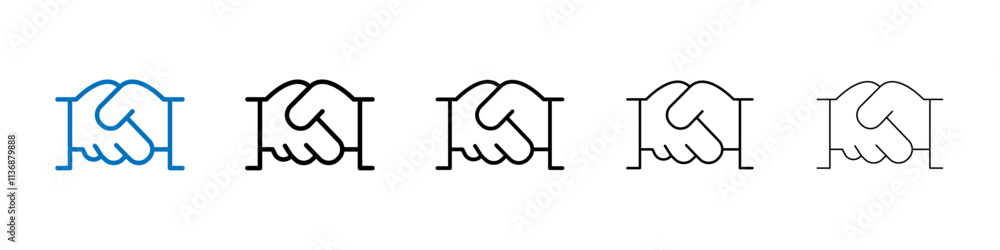 Poster Handshake icon Outline vector logo for web ui