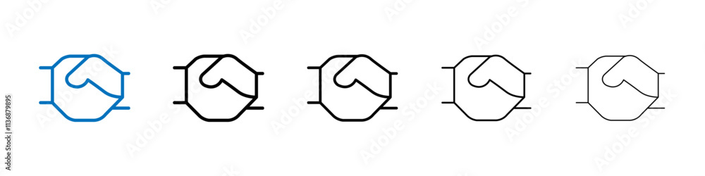 Poster Handshake icon Outline vector logo for web ui