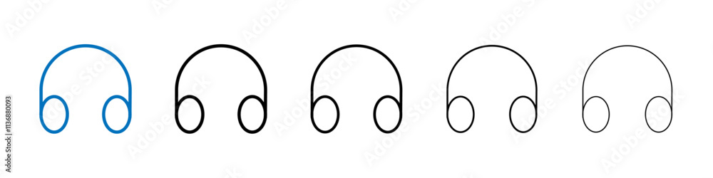 Poster headset icon outline vector logo for web ui