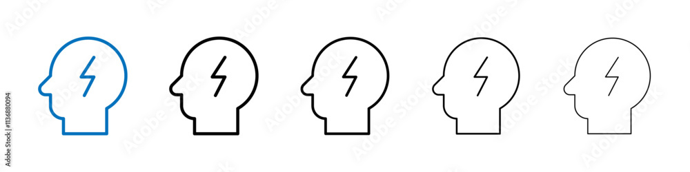 Aufkleber headache icon icon outline vector logo for web ui