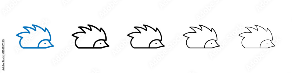Poster hedgehog icon outline vector logo for web ui