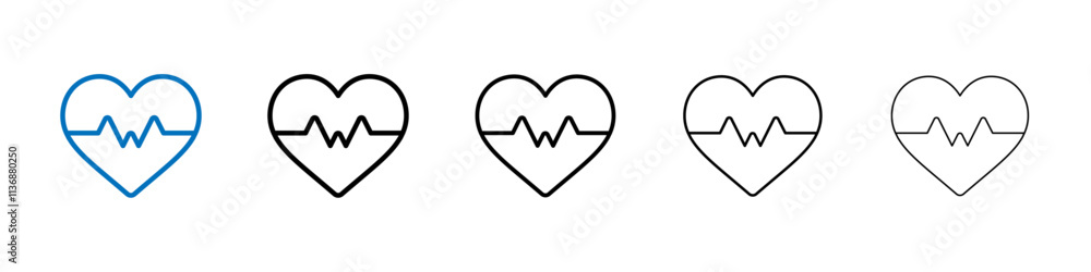 Poster Heartbeat icon Outline vector logo for web ui