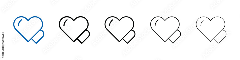 Poster Hearts icon Outline vector logo for web ui