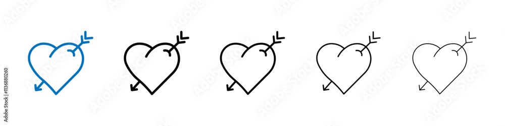 Poster Heart with arrow icon Outline vector logo for web ui
