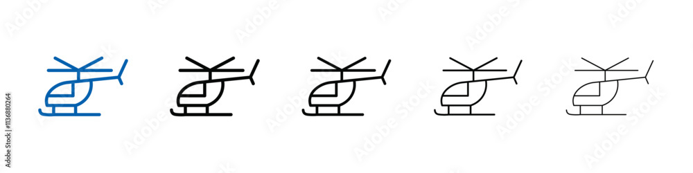Aufkleber helicopter icon outline vector logo for web ui