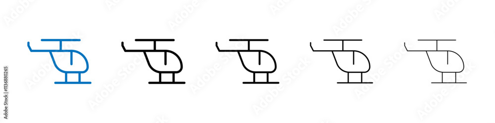 Poster helicopter icon outline vector logo for web ui