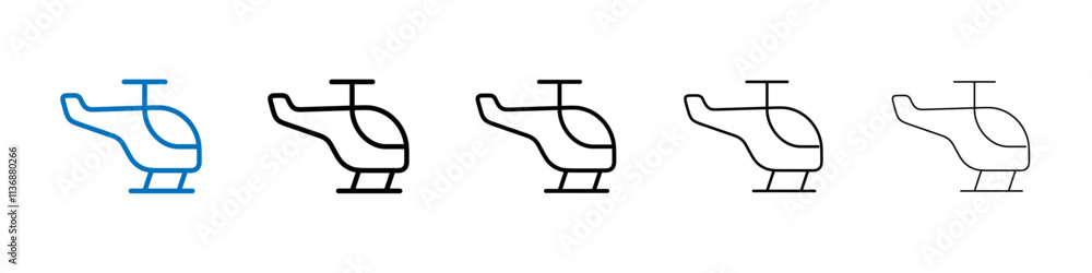 Poster Helicopter icon Outline vector logo for web ui