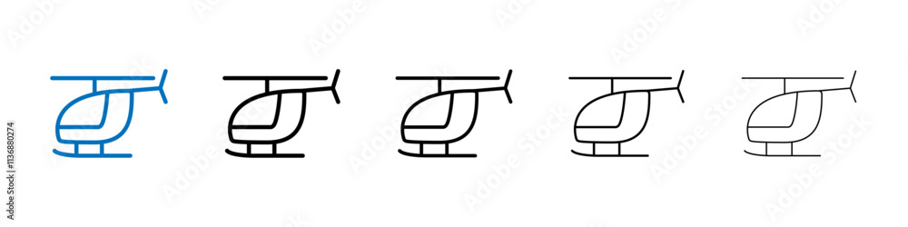 Poster Helicopter icon Outline vector logo for web ui