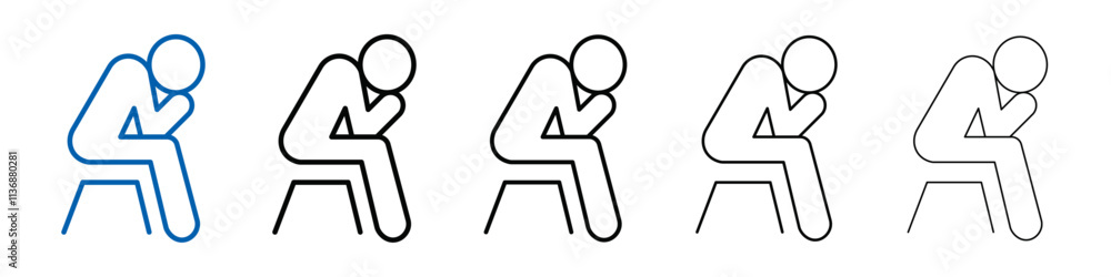 Poster helpless human icon outline vector logo for web ui