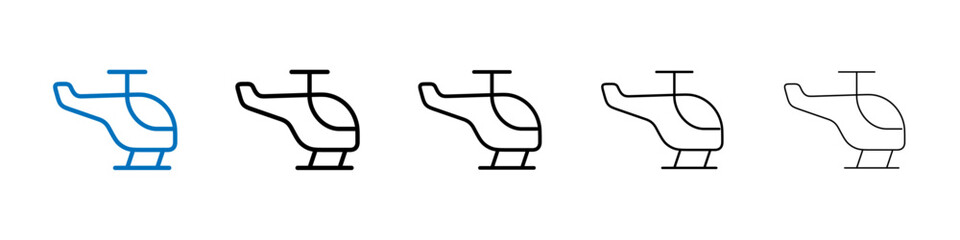 Helicopter icon Outline vector logo for web ui
