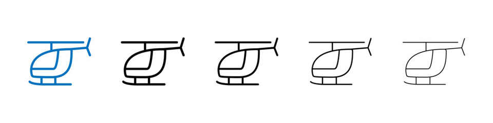 Helicopter icon Outline vector logo for web ui