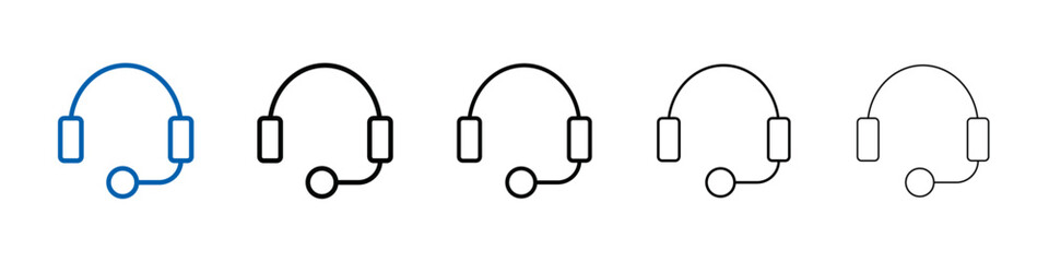 Helpdesk Headphone icon Outline vector logo for web ui