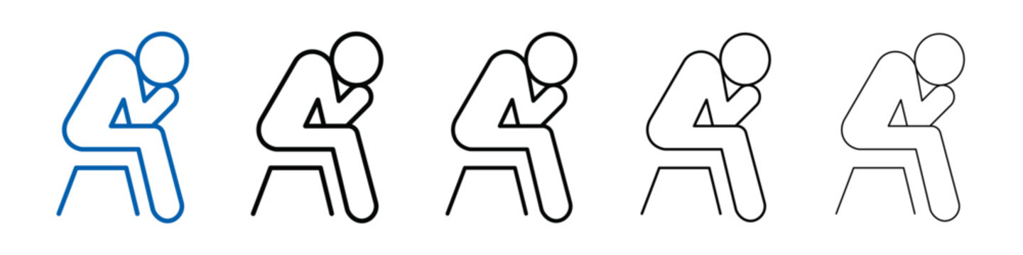 helpless human icon Outline vector logo for web ui