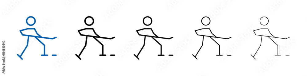 Poster hockey player icon outline vector logo for web ui