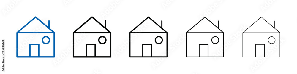 Poster home icon outline vector logo for web ui