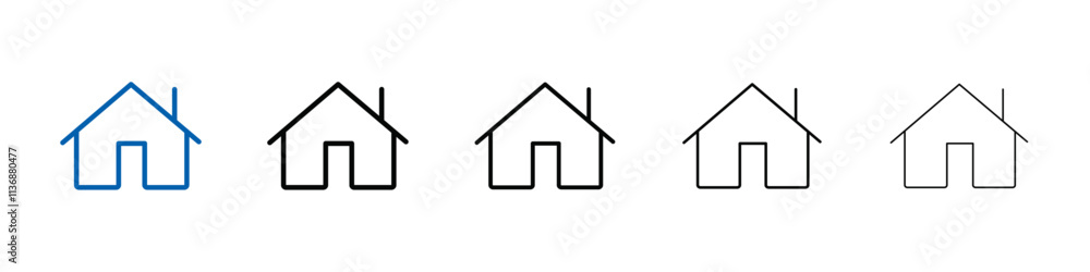 Poster home icon outline vector logo for web ui