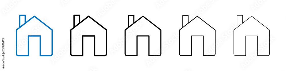 Poster home icon outline vector logo for web ui