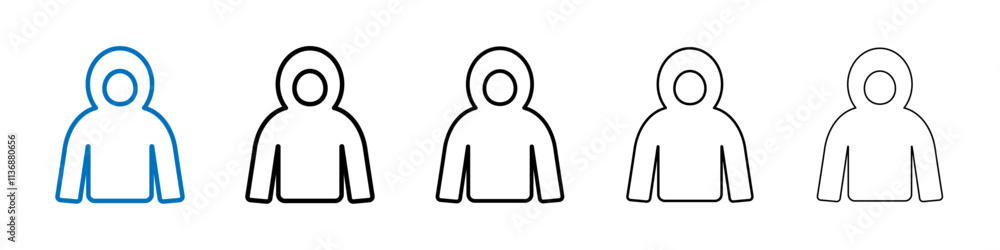 Aufkleber hoodie jacket icon outline vector logo for web ui
