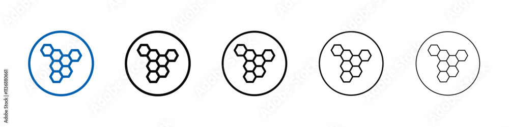 Poster honeycomb icon Outline vector logo for web ui