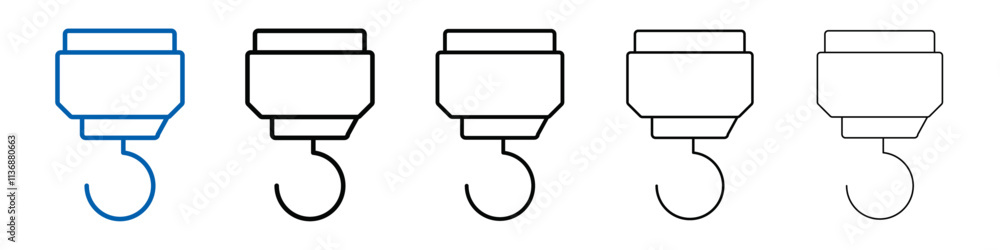 Aufkleber Hook icon Outline vector logo for web ui