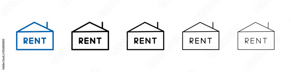 Poster house rent icon outline vector logo for web ui