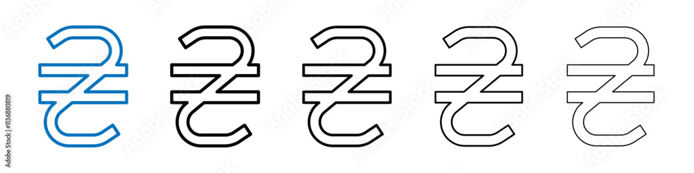 Poster hryvnia icon outline vector logo for web ui