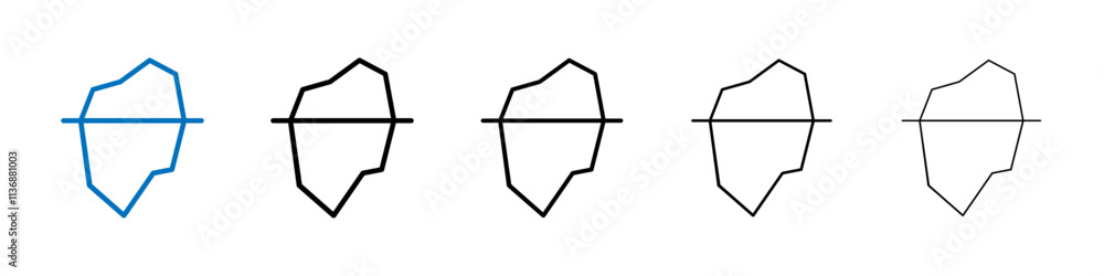 Poster iceberg icon outline vector logo for web ui