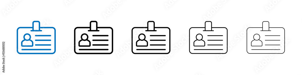 Poster ID badge icon Outline vector logo for web ui