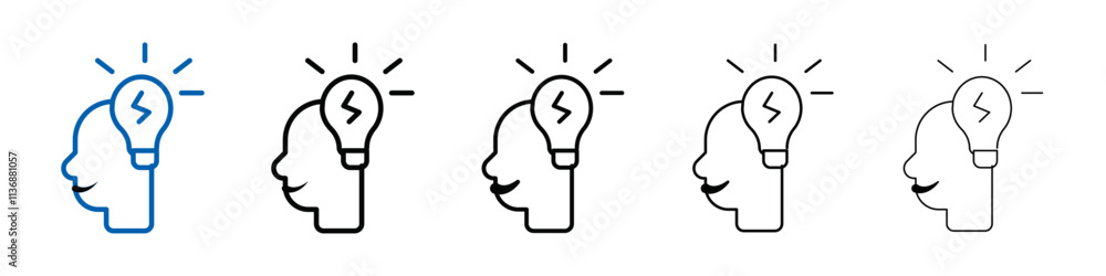 Poster Idea generation icon Outline vector logo for web ui