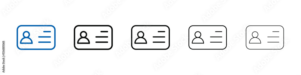 Poster identification card icon outline vector logo for web ui