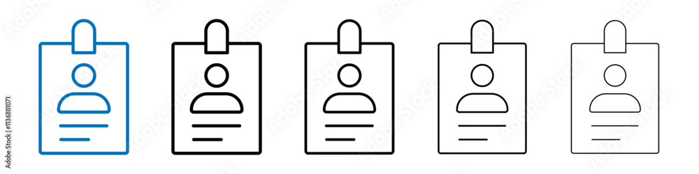 Poster id card icon outline vector logo for web ui