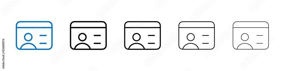 Poster identity card icon outline vector logo for web ui