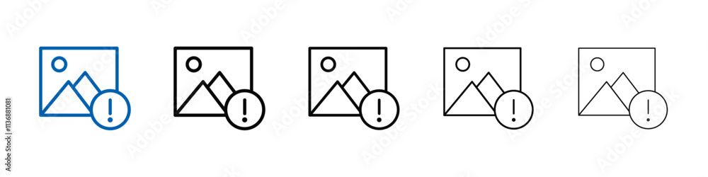 Poster Image Error icon Outline vector logo for web ui