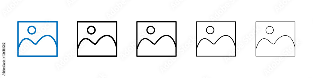 Poster Image icon Outline vector logo for web ui