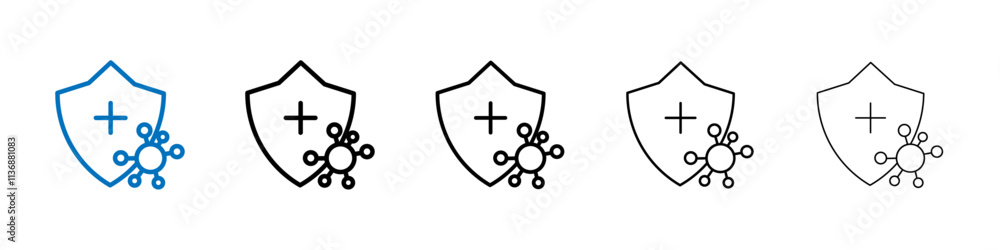 Aufkleber immunity icon outline vector logo for web ui