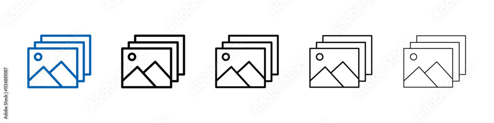 Aufkleber image or photo icon outline vector logo for web ui