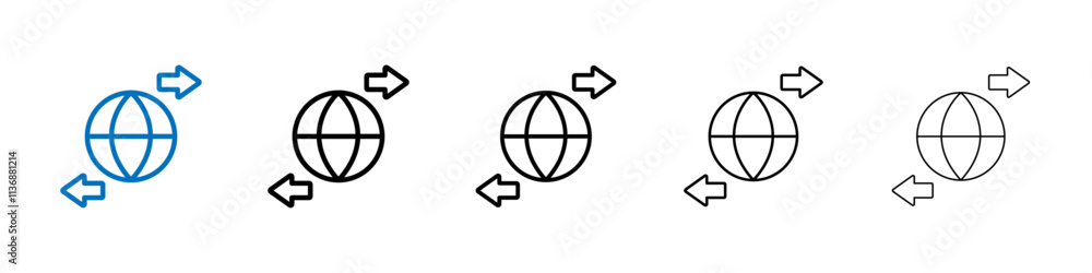 Poster Import and export icon Outline vector logo for web ui