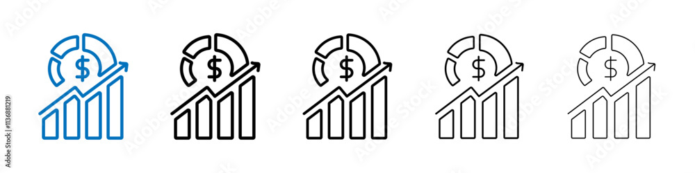 Poster improvement growth icon outline vector logo for web ui