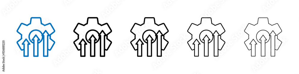 Poster improvement icon outline vector logo for web ui