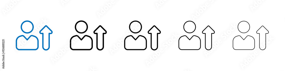 Poster improvement icon outline vector logo for web ui