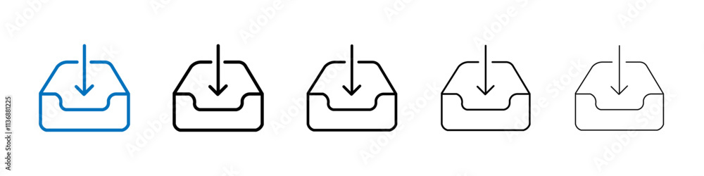 Poster Inbox icon Outline vector logo for web ui