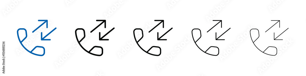 Poster incoming outgoing calls icon outline vector logo for web ui