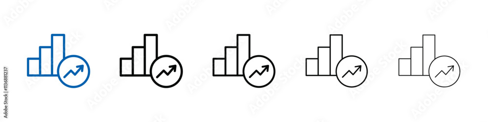 Poster increase chart icon outline vector logo for web ui