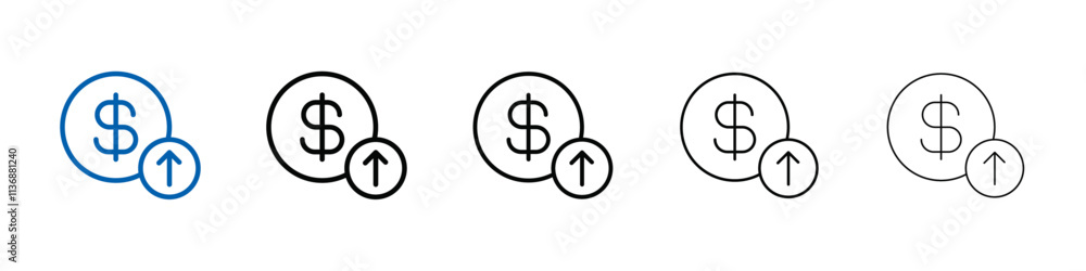 Poster increase money icon outline vector logo for web ui