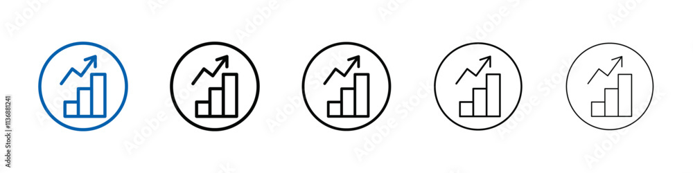 Poster Increase chart icon Outline vector logo for web ui