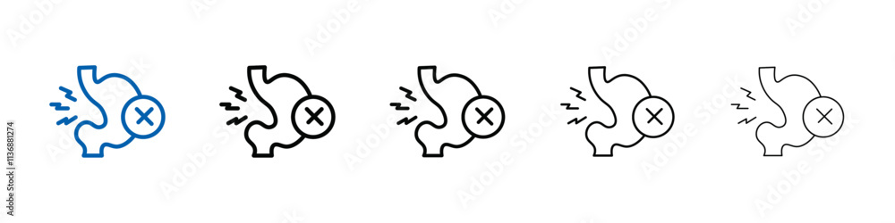 Poster Indigestion icon Outline vector logo for web ui
