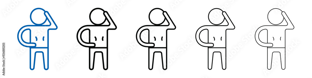 Poster Indigestion icon Outline vector logo for web ui