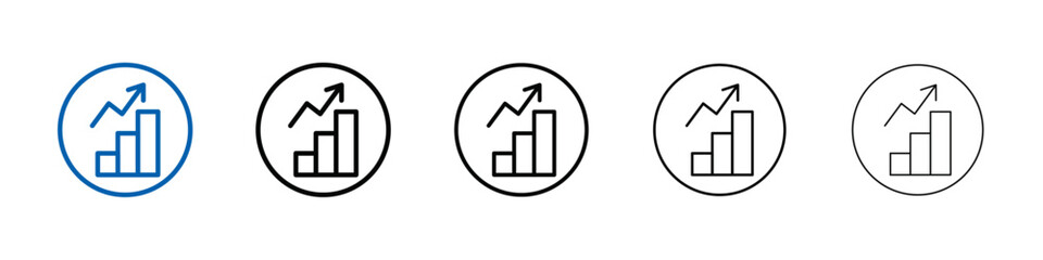 Increase chart icon Outline vector logo for web ui