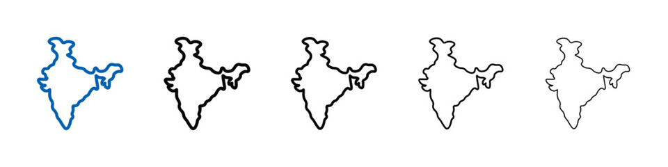 Indian map icon Outline vector logo for web ui