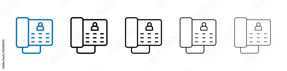 Poster interphone icon outline vector logo for web ui